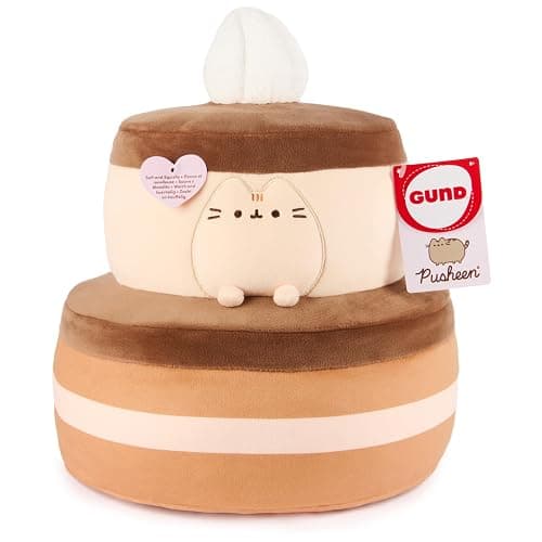 GUND Pusheen Chocolate Cake Squisheen, Squishy Toy, Collectible Plush Toy, Dessert Plush, Cat Stuffed Animal for Ages 8 and Up, Brown, 11” thumbnail 8