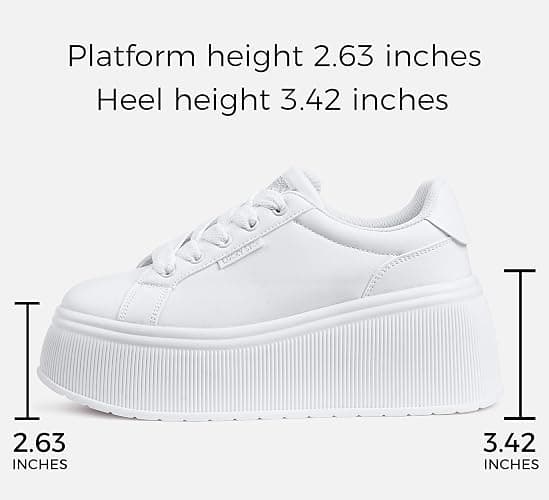 LUCKY STEP Women's Platform Fashion Sneakers Classic Wedge Canvas Casual Low Top Retro Walking Shoes thumbnail 4
