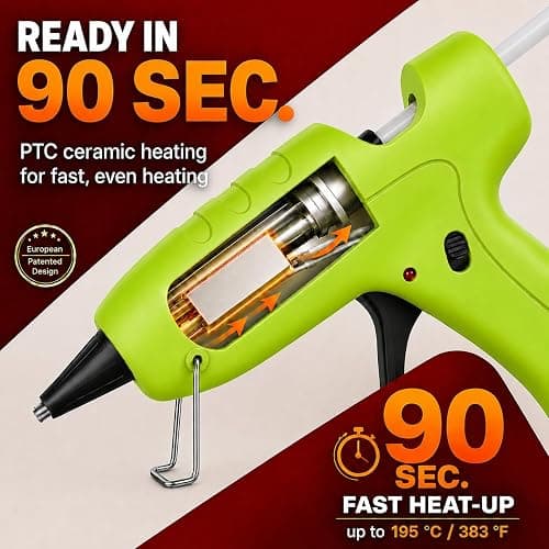 RUNSAI® Hot Glue Gun for Crafting, Mini Hot Melt Glue Gun Kit 30W | Rapid Heating, Anti Drip, 30pcs 7mm Sticks for Arts/ Floristry/School Crafts/ DIY/Home Repair, Professional for Adults Kids thumbnail 4