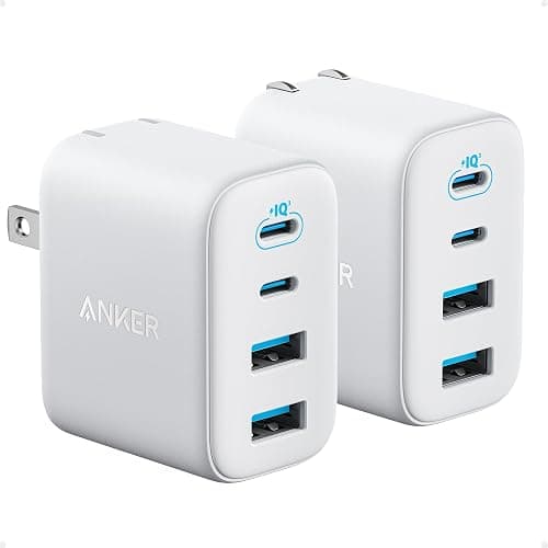 Anker Zolo USB C Charger Block, 2-Pack 4-Port Wall Adapter with 50W Max Output, 2 USB-C and 2 USB-A, Compact and Stable Design, for iPhone 17/16 Series, MacBook, iPad, Pixel, Galaxy, and More (White) thumbnail 2