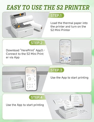 iDPRT Mini Sticker Printer Machine with 1 Roll Sticker Paper, Portable Thermal Printer for Study, Grey thumbnail 3