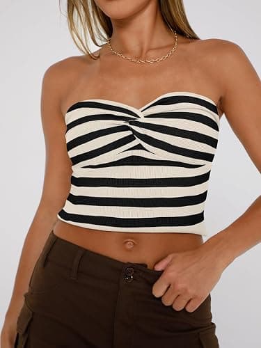 EFAN Womens Tube Tops Summer Outfits Cute Crop Tops 2026 Beach Vacation Spring Fashion Y2K Strapless Sleeveless Clothes thumbnail 3