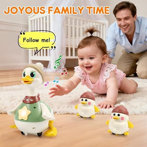 LUDILO Infant Baby Toys 6-12 Months: Musical Crawling Duck Toy Must Have 6 7 8 9 10 12 18 Month Old Baby Toy 6-12-18 Month Newborn Tummy Time Toys for 1 Year Old Boy Girl Gifts Stocking Stuffers thumbnail 6