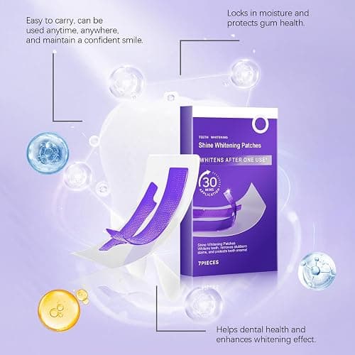 Purple Teeth Whitening Strips - V34 Whitening Strips - Enamel Safe Whitener Strips for Sensitive Teeth - Gentle Stain Removal for Sensitive Tooth,30 Minutes Fast Results,7pcs thumbnail 4