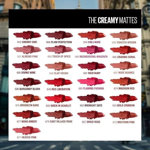 Maybelline Color Sensational Lipstick, Lip Makeup, Matte Finish, Hydrating Lipstick, Nude, Pink, Red, Plum Lip Color, Divine Wine, 1 Count thumbnail 5