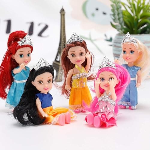 Liberty Imports Little Royal Princess Toddler Dolls with Dresses, Girls Imaginative Pretend Play Small Dolls Party Favors Collection (Princess) thumbnail 4