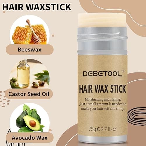 DEBETOOL 10-Piece Slick Back Hair Brush - Boar Bristle Hair Styling Tools Kit with Edge Brush & Wax Stick for Men Women, Kid thumbnail 4