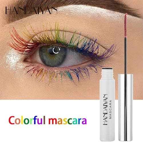 9 Colors Colored Mascara Set for Eyelashes, Red Pink Purple Blue White Black Halloween Rainbow Colorful Mascara Waterproof Charming Long Lasting Voluminous Eye Makeup Valentine's Day Gifts for Women thumbnail 6