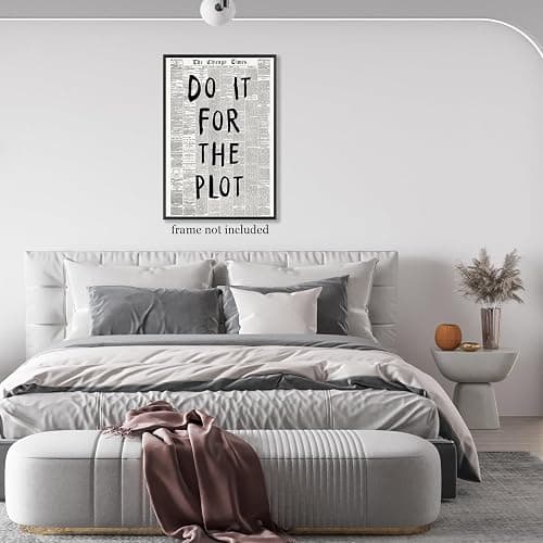 Trendy Black and White Chicago Newspaper Canvas Posters, Affirmation Quote Do It For The Plot Room Aesthetic Wall Art Picture Print for Drom Home Bedroom Decor 30 x 40 CM Unframed thumbnail 3
