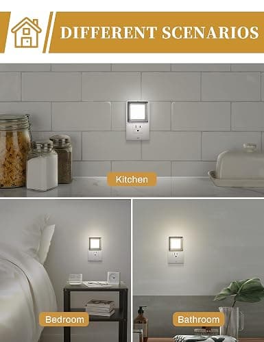 DORESshop LED Night Light, Plug-in [4 Pack], Dusk to Dawn Sensor, Night Lights Plug into Wall for Bedroom, Bathroom, Toilet, Stairs, Kitchen, Hallway, Kids,Adults, Nightlight, Daylight White 5000K… - Daylight White - 4 Count (Pack of 1) thumbnail 4