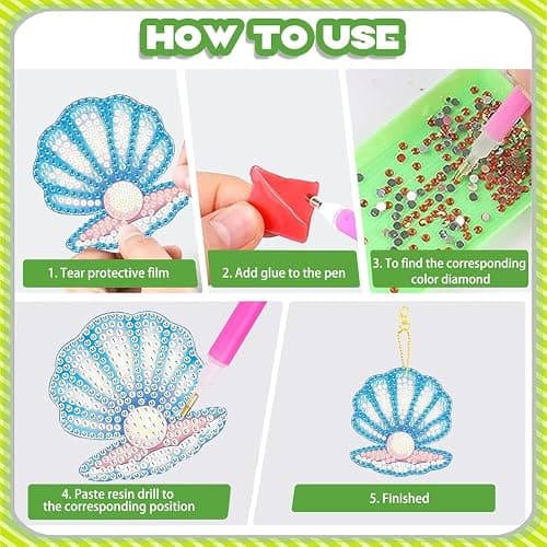 12 PCS Diamond Art Keychain Kits, DIY Diamond Painting Crafts, Beginner Art Kit, Arts & Crafts Gift thumbnail 6