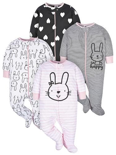 Gerber Baby-Girls 4 Pack Sleep 'N Play Footie - Image 1