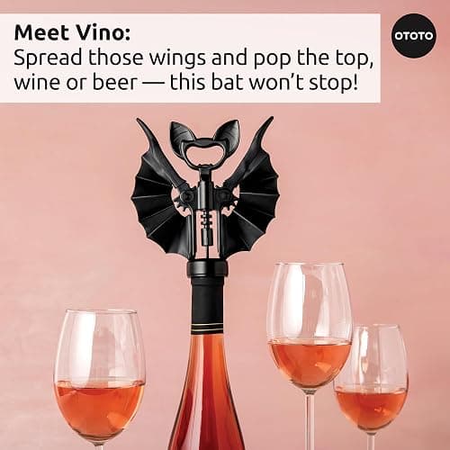 OTOTO Boo-tiful Crew Bundle of Elizabat, Vino, Gracula - Halloween Kitchen Decor Goth Accessories, Cool Kitchen Gadgets, Bat Scissors, Spooky, Witchy Bottle Opener, Garlic Crusher, Spooky Funny Gifts thumbnail 4