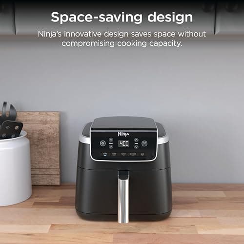 Ninja Air Fryer | 5 QT Capacity fit up to 4lbs of Fries | 5-in-1 Air Fry, Bake, Roast, Reheat, & Dehydrate | 400°F | Air Crisp Technology | 1750 Watts | Nonstick Basket & Crisper Plate | Grey | AF142 thumbnail 7