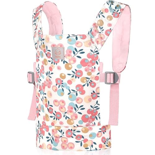 GAGAKU Baby Doll Carrier Stuffed Animal Carrier for Girls Doll Accessory Adjustable Straps for Reborn Baby Dolls - Pink Plum thumbnail 4
