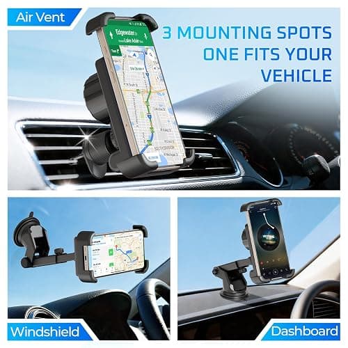 heetipuk Car Phone Holder with Bluetooth Speaker, Amplify Phone Navigation/Music Volume, Induction Speaker User-Friendly for Seniors, Dashboard/Air Vent Mount, USB A to C Cable thumbnail 2