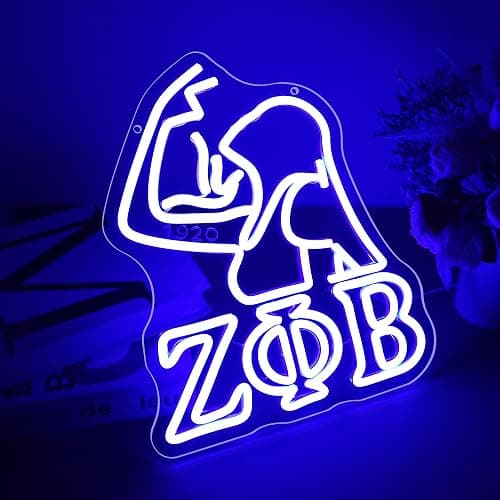 Zpb Sorority Neon Sign for Wall Decor Dimmable Zpb Sorority Neon Light Suitable for Gathering Party Living Room Bedroom Birthday Gift for College Students Light Up Sign for College Size12.9*10.7In(P150) thumbnail 3