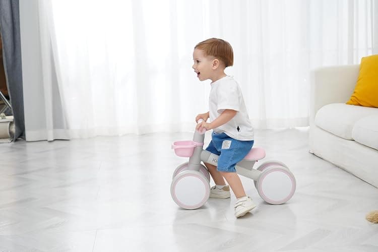 KidRoller Kid's Balance Bikes for 1 Year Old Boys and Girls, 12-36 Months Toddler Ride-on with Adjustable Seat and a Front Basket, First Birthday Gifts (Pink) thumbnail 8