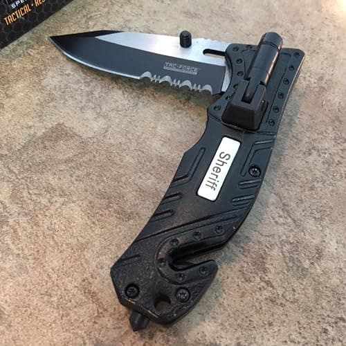 MTECH USA TAC Force TF-835 Series Spring Assist Folding Knife, Two-Tone Half-Serrated Blade, 4.5-Inch Closed thumbnail 6