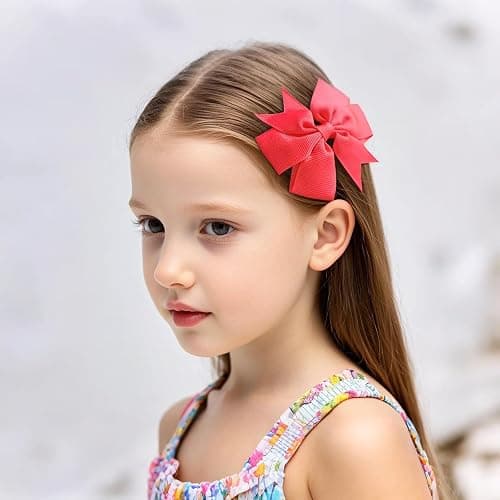 40Piece 3 Inch Boutique Grosgrain Ribbon Pinwheel Hair Bows Alligator Clips For Girls Babies Toddlers Accessories Teens In Pairs thumbnail 3