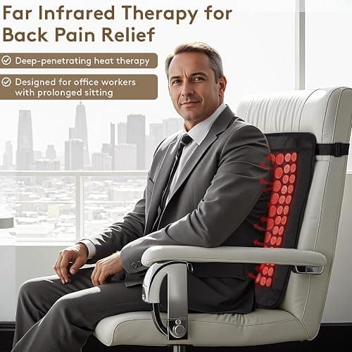 UTK Heating Pad for Back, 5X Deeper Back Pain Relief, Far Infrared Heating Pad with Natural Jade, FSA-HSA Eligible, Hotter to 159℉, 4H Auto Off, Travel Bag, Memory Function, 23.5"×16", Gifts for Women thumbnail 2