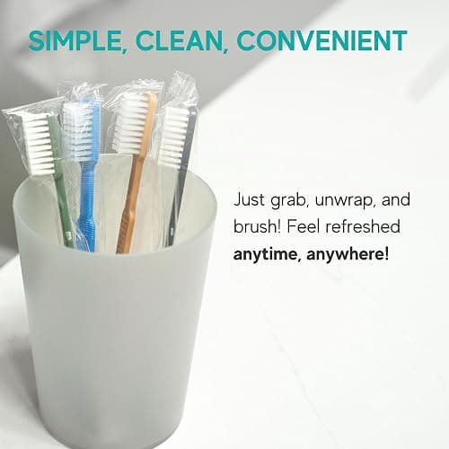 Avistar 160 Prepasted Disposable Toothbrushes Individually Wrapped - Single Use Pre Pasted Disposable Toothbrushes with Toothpaste Built in - Waterless Toothbrush for Travel, Guests, Hotel, & Camping thumbnail 8
