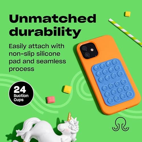 OCTOBUDDY Classic - Silicone Suction Phone Case Adhesive Mount - Hands-Free, Strong Grip Holder for Selfies & Videos - iPhone & Android Compatible - 2.25″ x 3.25″, Baby Blue Jay thumbnail 4