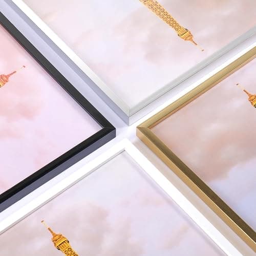 upsimples 4x6 Picture Frame Set of 3, Made of High Definition Glass for 4 x 6 Gold Frames, Wall and Tabletop Display Thin Border Photo Frame for Home Décor thumbnail 6