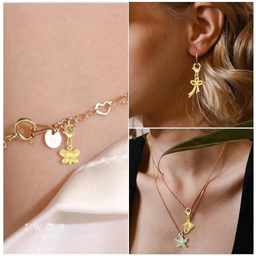 30 Pieces Golden Clip on Charm Pendants Mixed Styles Dangle Charms with Lobster Clasp Craft Supplies for DIY Earrings Jewelry Making Accessories thumbnail 6