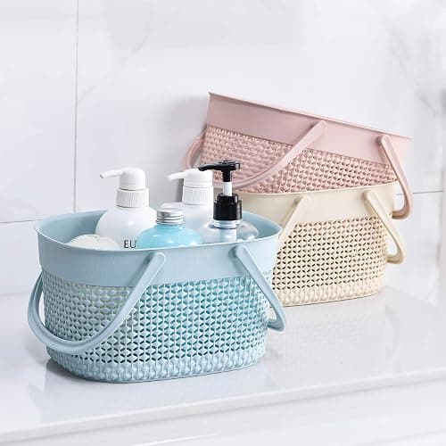 rejomiik Portable Shower Caddy Basket, Plastic Organizer Storage Tote with Handles Toiletry Bag Bin Box for Bathroom, College Dorm Room Essentials, Kitchen, Camp, Gym, Blue | Plastic, Organizer, Storage Tote, Toiletry Bag, Bin Box, for Bathroom, College Dorm Room Essentials, Kitchen, Camp, Gym thumbnail 2