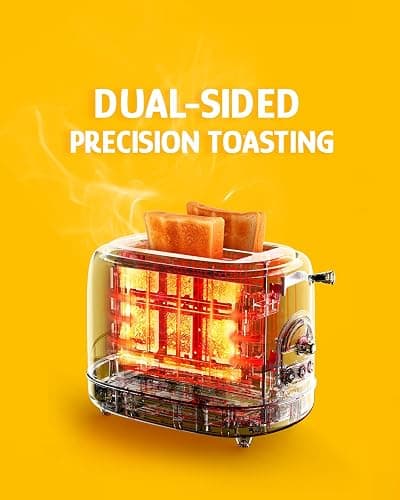 Hazel Quinn X Eduardo Recife Collaboration 2-Slice Retro Toaster, 6 Browning Levels, 3 Functions-Defrost/Reheat/Cancel, Removable Crumb Tray for Easy to Clean, 1.5 Inches Extra Wide Slots thumbnail 6