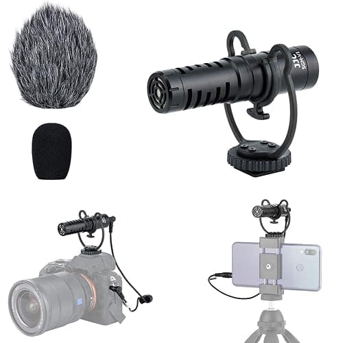 JJC Camera Shotgun Microphone Mic for Sony ZV-1 II ZV1 ZV-1F ZV1F A6700 A6400 A6300 Canon M50 R6II R RP R5 R7 R8 R10 R50 R100 Panasonic GH7 GH6 G95 Nikon Zf Z8 Z30 Z50 Z6 Z7 II Fuji X-T5 X-T4 X-S20 - Image 1