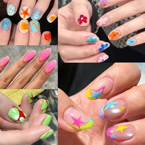 Fcozpjk Ombre Paint Nail Gel, 9 Colors Neon Gradient Patting Gel Polish with 50PCS Sponges Aura Nails Blush Flower French Tips Drawing Summer Hot Pink Green Blending Gels Manicure Palette UV/LED Cure thumbnail 7