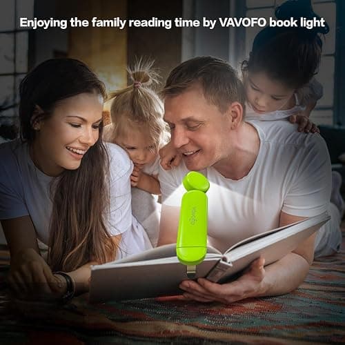 VAVOFO USB Rechargeable Book Light, Blue Light Blocking, Amber Light Clip On Bookmark Shaped Reading Light, Eye Care 6 LEDs Book Light for Bookworms Reading in Bed with 9 Lighting Modes (Neon Green) thumbnail 3