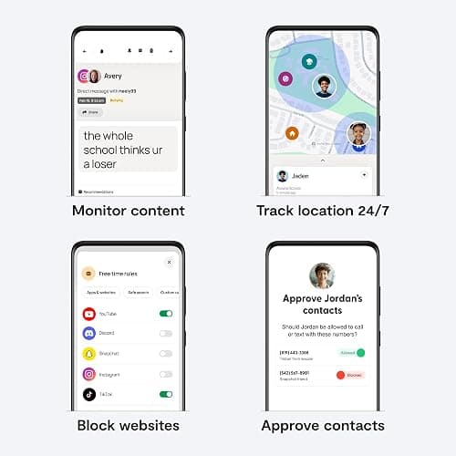 Bark Phone - Safest Phone for Kids & Teens - Monitor Texts, Social Media, and More - Tamper Proof Parental Controls - GPS Tracking - Unlimited Talk/Text A16 thumbnail 5
