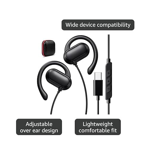 iMangoo USB Type C Headphones Wired Over Ear Buds for Apple iPhone Air 17 16 15 Pro Max 16e for iPad, Open Earbuds Corded Earphones for Samsung Galaxy S25 S24 S23 for Google Pixel 10 Android Black thumbnail 4