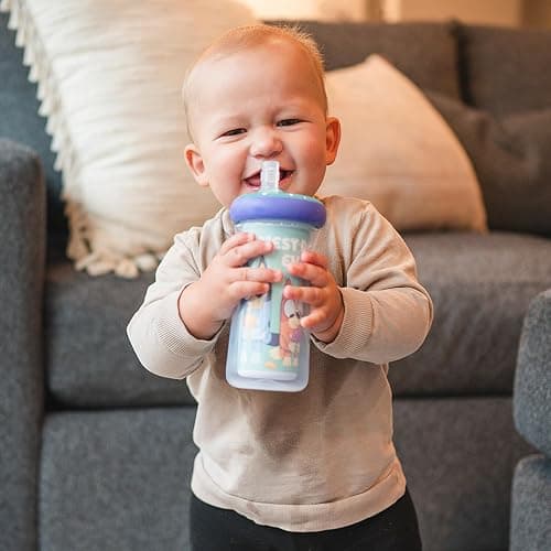 The First Years Bluey Insulated Straw Cup - Bluey Sippy Cups with Straw - Kids Water Bottles - 9 Oz - 2 Count - Ages 9 Months and Up thumbnail 2