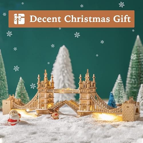 ROBOTIME 3D Puzzle Wooden Craft Kits with LED Light DIY Tower Bridge Construction Model Kit to Build for Teens Brain Teaser Puzzle Home Decor Birthday Gifts thumbnail 2