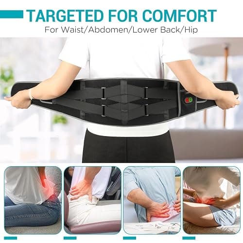 Comfytemp Cordless Heating Pad with Massager for Back, Fathers Day Dad Gifts for Men, FSA Eligible HSA Portable Lower Back Massager Rechargeable Wireless Electric, Women Mom Seniors 3 Heat 30mins Off thumbnail 4
