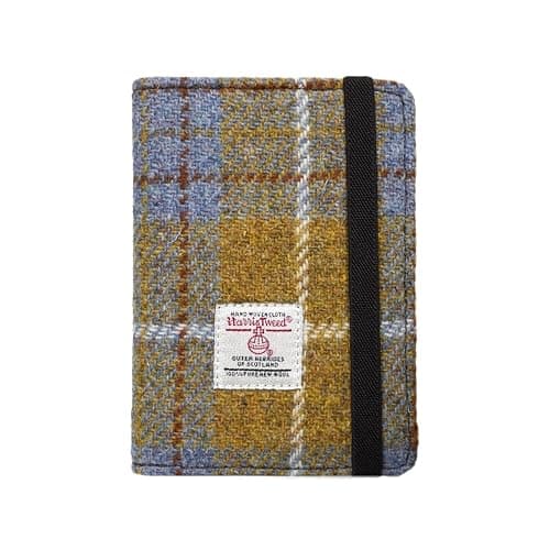 Harris Tweed Leather Passport Holder with RFID Blocking (No.872) | Handcrafted British heritage style, slim and lightweight with card slot for women and men - Image 1