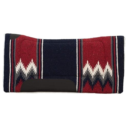 Weaver Equine 32" x 32" Contoured Acrylic Horse Saddle Pad, Shock Absorbing Western Saddle Pad for Protection, Durable Equine Supplies, ‎Burgundy/Navy - Image 1