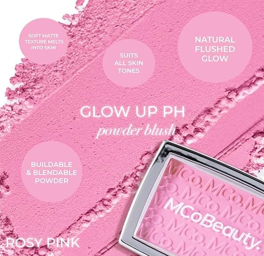MCoBeauty - Glow Up pH Powder Blush - Silky Finish With Soft Matte Texture Blusher Powder - Vivi Pink Shade - Face Make-up With Blendable Formula For Everyday Use thumbnail 8
