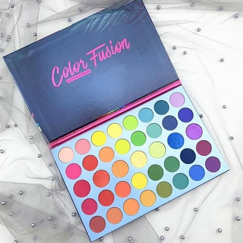 39 Colour Eyeshadow Palettes, Rainbow Colour Makeup Pallet, Glitter Matte Shimmer Metallic Pigmented Make up Professional Palette, Bright Powder Eye Pallets Makeup thumbnail 7