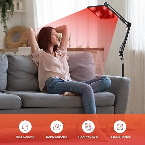 BEICHEN Red Light Therapy for Body and Face, 660nm 850nm 940nm Infrared Redlight-Therapy Lamp Device with Large Panel and Stable Stand at Home, Idea Gift for Women Wife Mom Sister Girlfriend thumbnail 8