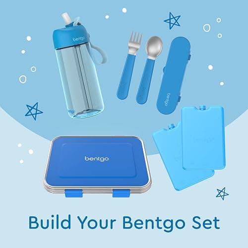 Bentgo Kids Stainless Steel Utensil Set - Reusable Fork, Spoon & Storage Case, PFAS- & BPA-Free, Easy-Grip Handles, Lightweight, Dishwasher Safe, School Lunch, Travel & Outdoors (Blue) thumbnail 6