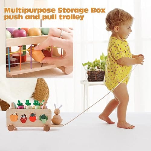 OESSUF Montessori Toys Toddlers Wooden Educational Toys for Baby Boys Girls, Shape Sorting & Matching Fine Motor Skills Toys, Birthday Gifts for Kids thumbnail 5