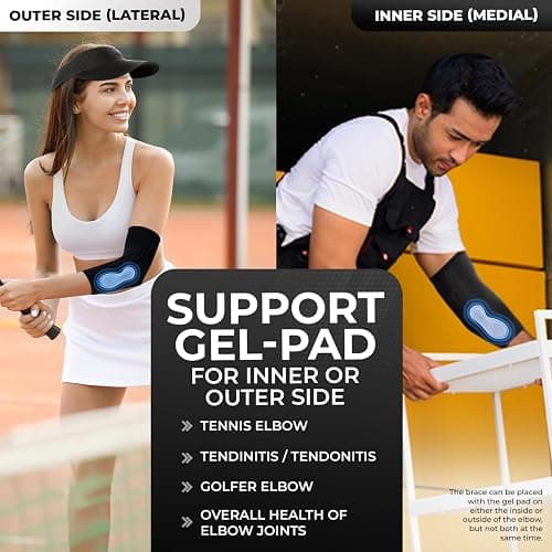 DR. BRACE® Elite Elbow Brace Support, Breathable Elbow Compression Sleeve with Gel Pad for Golfer's, Tennis Elbow & Tendonitis Treatment & Pain Relief thumbnail 2