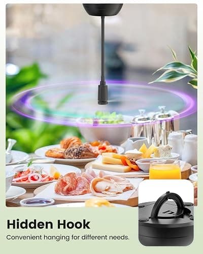 Edvision 4Pack Food Fan for Table, AA Battery Powered, Portable Fan with Flexible Gooseneck and Soft Blades, Soundless Table Fan for BBQ, Picnic, Party, Patio (Non-rechargeable,Black) thumbnail 6