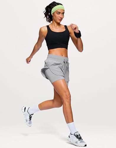 Soothfeel Women's 2 in 1 Running Shorts 5" Athletic Shorts High Waisted Workout Gym Tennis Exercise Shorts with Liner Pocket thumbnail 7