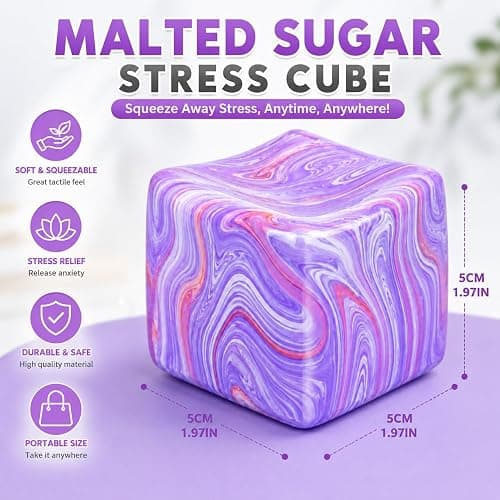Fidget Toys Squishy Stress Cube, Stress Balls for Teenager, Soft Sensory Fidget Toy for Stress & Anxiety Relief for Teenager&Adult, Fidgets for Classroom Prize（1） thumbnail 2
